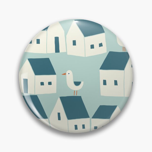 Item preview, Rooftop Seagulls - blue & cream designed and sold by Johanna Kindvall.