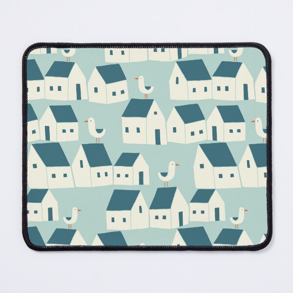 Item preview, Rooftop Seagulls - blue & cream designed and sold by Johanna Kindvall.