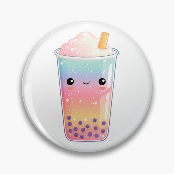 Artikelvorschau, Niedlicher, bunter Boba-Tee – Kawaii-Bubble-Tea-Illustration entworfen und verkauft von BobaBunny76.