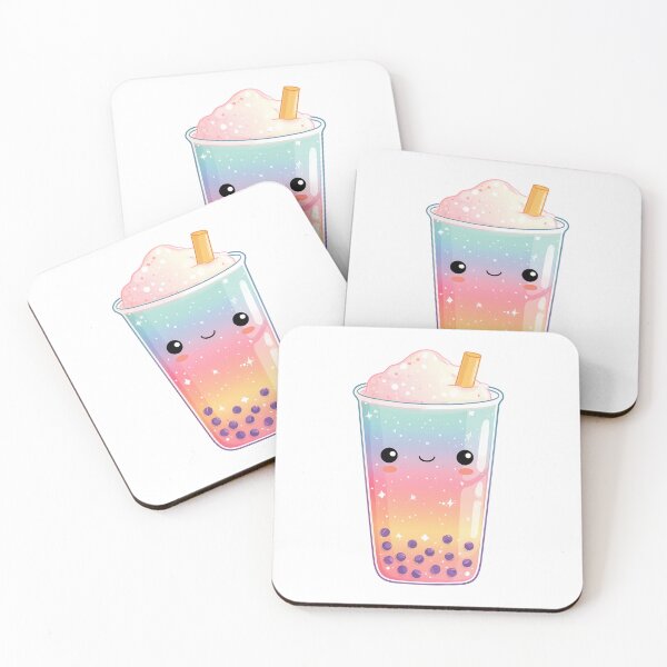 Item preview,  Cute Colorful Boba Tea – Kawaii Bubble Tea Illustration designed and sold by BobaBunny76.