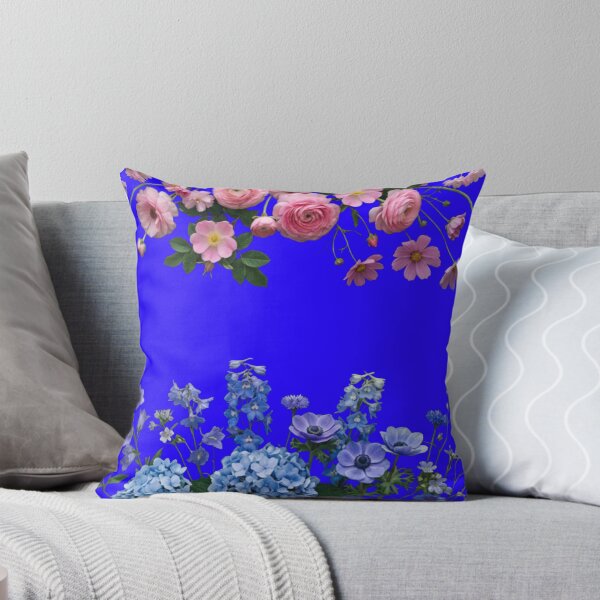 Item preview, Vintage Pink Roses and Blue Wildflowers Floral Arrangement designed and sold by Laaltex.