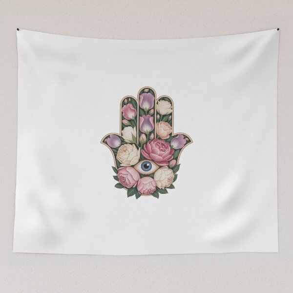 Item preview, Floral Hamsa with Eye Symbol designed and sold by jkrphoto.