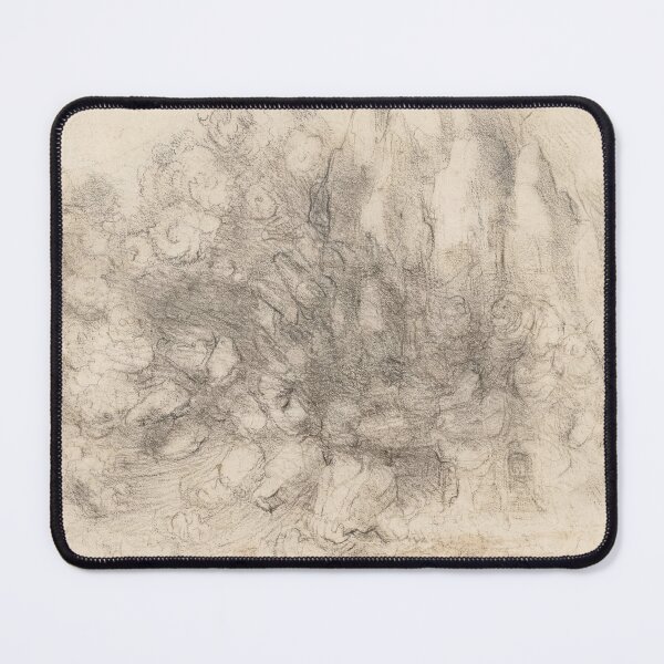 Item preview, A Rockfall in a Mountainous Landscape by Leonardo da Vinci Renaissance Storm Landscape Art Print designed and sold by artofuniverse.