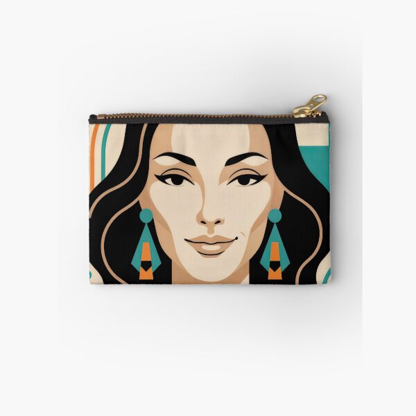 Item preview, Wall Art - Postcard - Geometric Art Deco Portrait with Bold Teal and Orange designed and sold by ForeverPrintsOK.