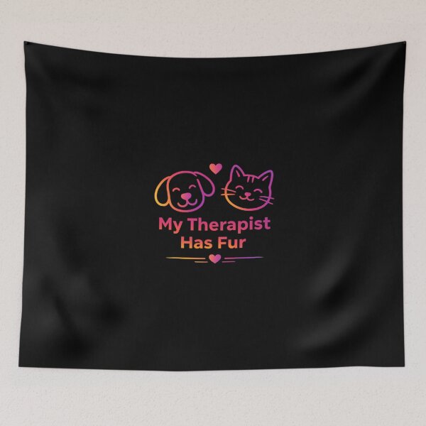 Item preview, My Therapist Has Fur Funny Pet Lover Dog Cat Mom Aesthetic T-Shirt designed and sold by warlistop.