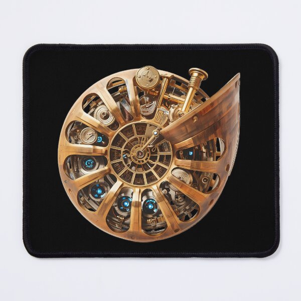 Item preview, Mechanical Soul - Steampunk Ammonite Fossil with Clockwork Gears designed and sold by UnRealS.