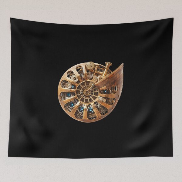 Item preview, Mechanical Soul - Steampunk Ammonite Fossil with Clockwork Gears designed and sold by UnRealS.