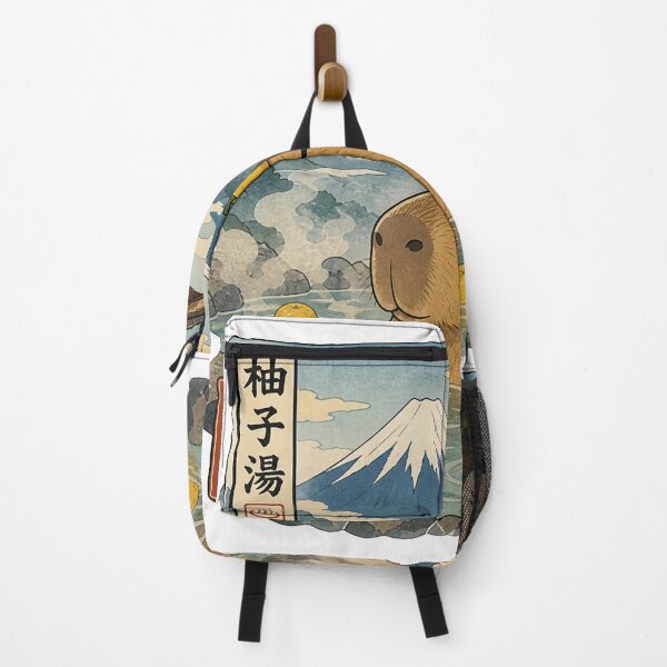 Item preview, Capybara Yuzu Onsen: Zen Hot Spring with Mt. Fuji Art designed and sold by Clavivs.