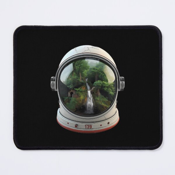 Item preview, Space Garden - Surreal Astronaut Helmet with Lush Forest Waterfall Art designed and sold by UnRealS.
