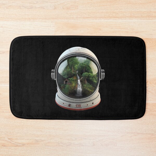 Item preview, Space Garden - Surreal Astronaut Helmet with Lush Forest Waterfall Art designed and sold by UnRealS.