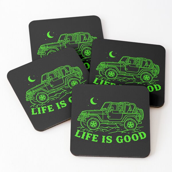 Item preview, Life is Good Wrangler TJ Off-Road 4x4 American Flag TOP OFF Green designed and sold by Off-Road-Zone.