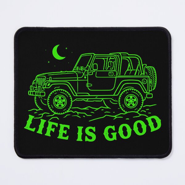 Item preview, Life is Good Wrangler TJ Off-Road 4x4 American Flag TOP OFF Green designed and sold by Off-Road-Zone.