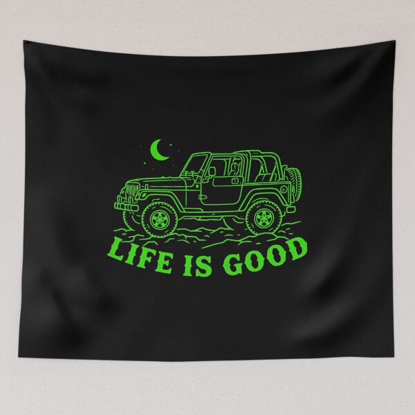 Item preview, Life is Good Wrangler TJ Off-Road 4x4 American Flag TOP OFF Green designed and sold by Off-Road-Zone.