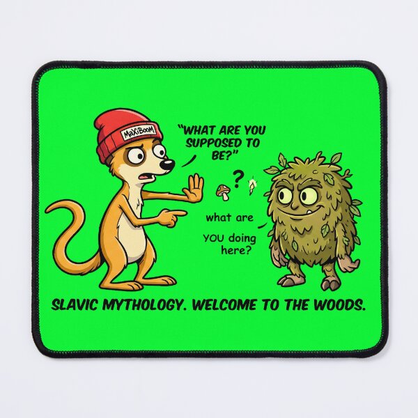 Item preview, Confused Meerkat Meets Slavic Forest Monster - Retro 90s Cartoon designed and sold by mAXiBoOM.