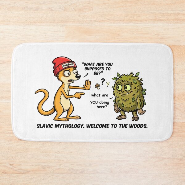 Item preview, Confused Meerkat Meets Slavic Forest Monster - Retro 90s Cartoon designed and sold by mAXiBoOM.