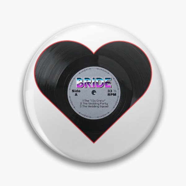 Item preview, Bride Vinyl Record Heart – Wedding Party Retro Music Design designed and sold by MusicFanTees.