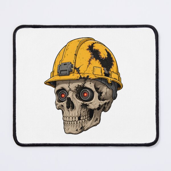 Item preview, Burnt Skull Hard Hat Robot Eyes – Industrial Cyberpunk designed and sold by octozap.