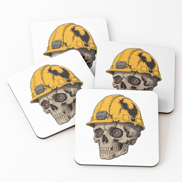 Item preview, Burnt Skull Hard Hat Robot Eyes – Industrial Cyberpunk designed and sold by octozap.