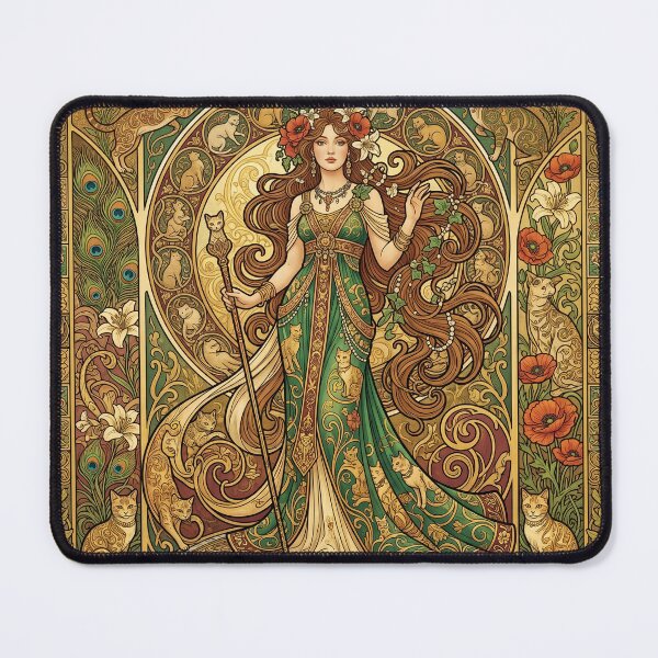 Item preview, Art Nouveau Woman with Ornate Cats designed and sold by Common-Standard.