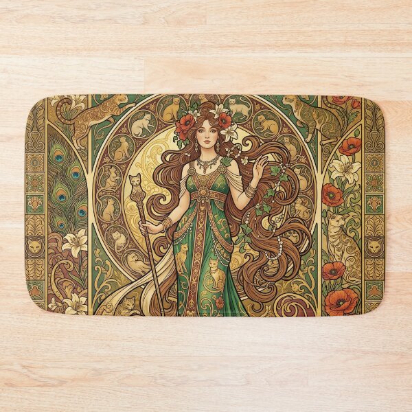 Item preview, Art Nouveau Woman with Ornate Cats designed and sold by Common-Standard.
