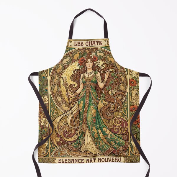 Item preview, Art Nouveau Woman with Ornate Cats designed and sold by Common-Standard.