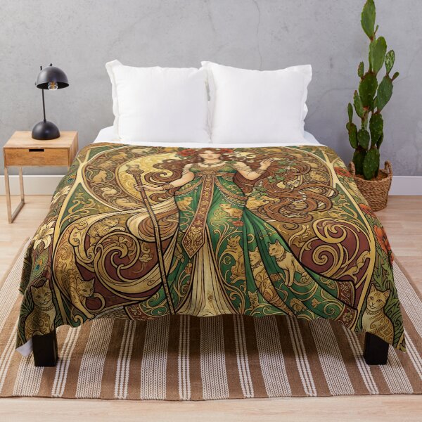 Item preview, Art Nouveau Woman with Ornate Cats designed and sold by Common-Standard.