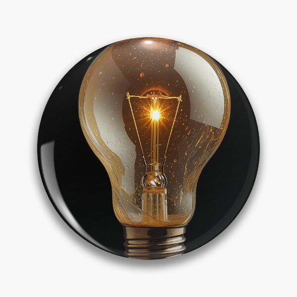 Item preview, Golden Spark - Vintage Edison Lightbulb with Glowing Amber Filament Art designed and sold by UnRealS.