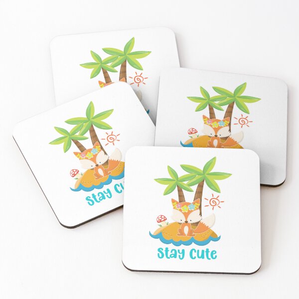 Item preview, Cute Fox Tropical Island – Kawaii Summer Vibes designed and sold by Lansangsan.