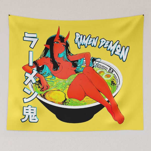 Item preview, Neon Ramen Demon Anime Girl Cyberpunk Aesthetic designed and sold by MikaseSan.
