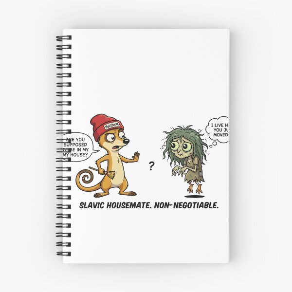 Item preview, Funny Slavic Housemate Meerkat vs Kikimora Retro Cartoon designed and sold by mAXiBoOM.