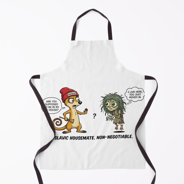 Item preview, Funny Slavic Housemate Meerkat vs Kikimora Retro Cartoon designed and sold by mAXiBoOM.