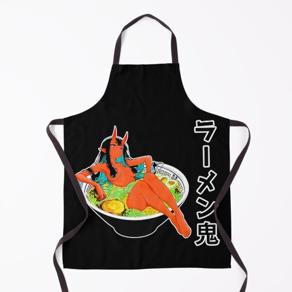 Item preview, Red Oni Girl Relaxing in Ramen Noodle Bath designed and sold by MikaseSan.