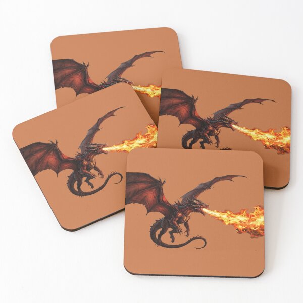 Item preview, Epic Fire Breathing Red Dragon Fantasy Illustration designed and sold by Laaltex.