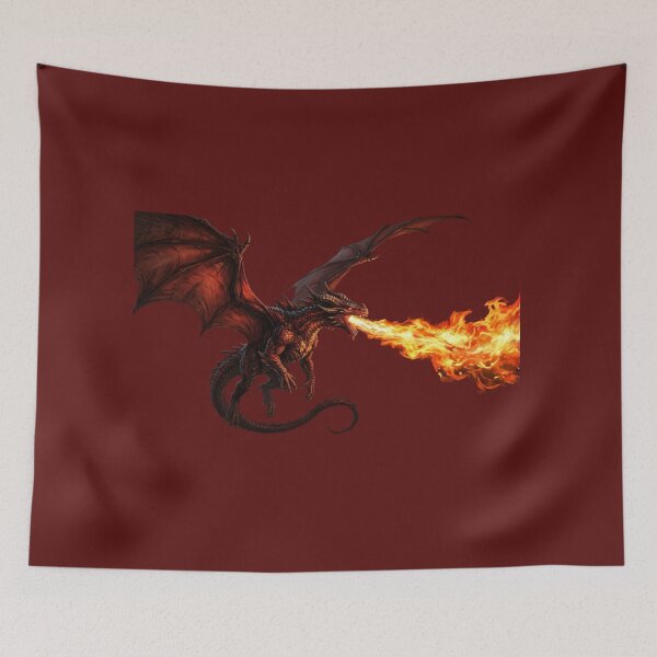 Item preview, Epic Fire Breathing Red Dragon Fantasy Illustration designed and sold by Laaltex.