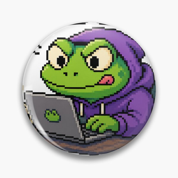 Item preview, Pixel Art Coding Frog: Retro Developer Vibes with Coffee designed and sold by Clavivs.