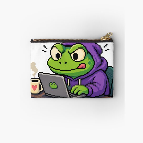 Item preview, Pixel Art Coding Frog: Retro Developer Vibes with Coffee designed and sold by Clavivs.