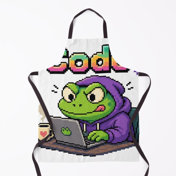 Item preview, Pixel Art Coding Frog: Retro Developer Vibes with Coffee designed and sold by Clavivs.
