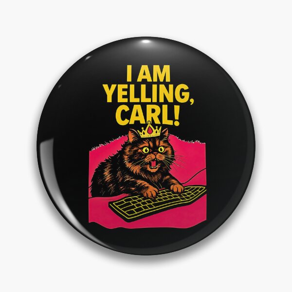 Item preview, I Am Yelling Carl Funny Angry Cat Meme Retro Design designed and sold by NinigFox.