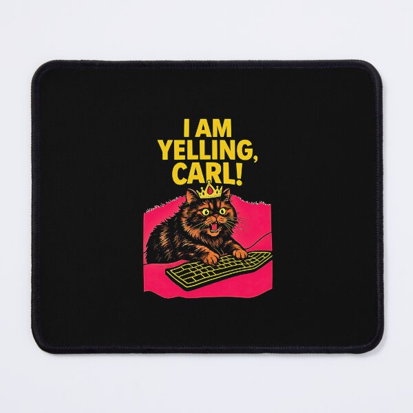 Item preview, I Am Yelling Carl Funny Angry Cat Meme Retro Design designed and sold by NinigFox.