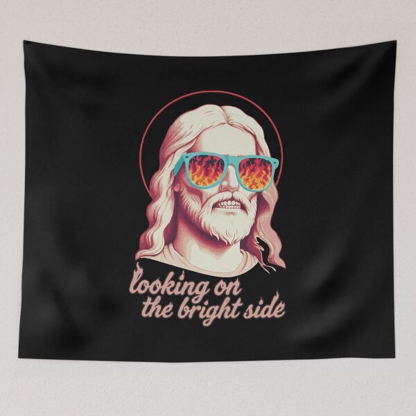 Item preview, Jesus Gazing At Hell Looking On The Bright Side designed and sold by Gkinoki.