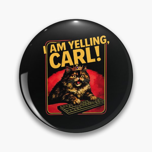 Item preview, I Am Yelling Carl Funny Angry Cat Meme Retro Design designed and sold by NinigFox.
