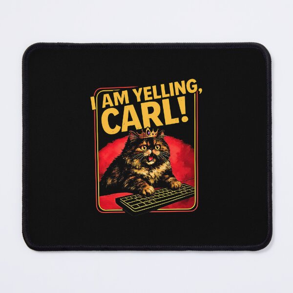 Item preview, I Am Yelling Carl Funny Angry Cat Meme Retro Design designed and sold by NinigFox.