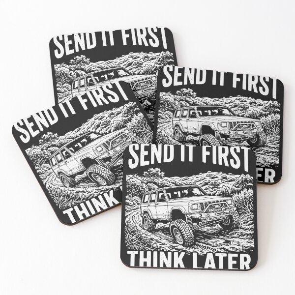 Item preview, Cherokee XJ Send it first, Think Later - Off-Road Off White designed and sold by Off-Road-Zone.