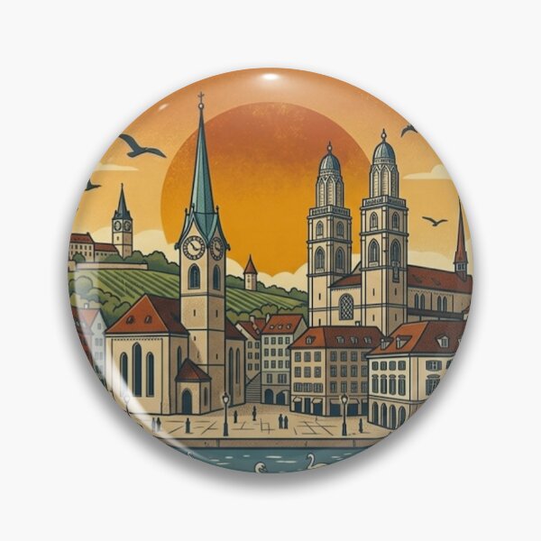 Item preview, Zurich Vintage Retro Travel Design designed and sold by MIArt Studio.