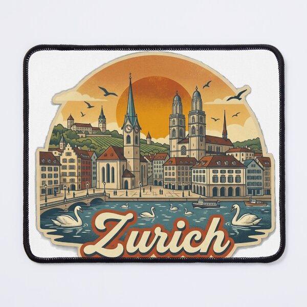 Item preview, Zurich Vintage Retro Travel Design designed and sold by MIArt Studio.