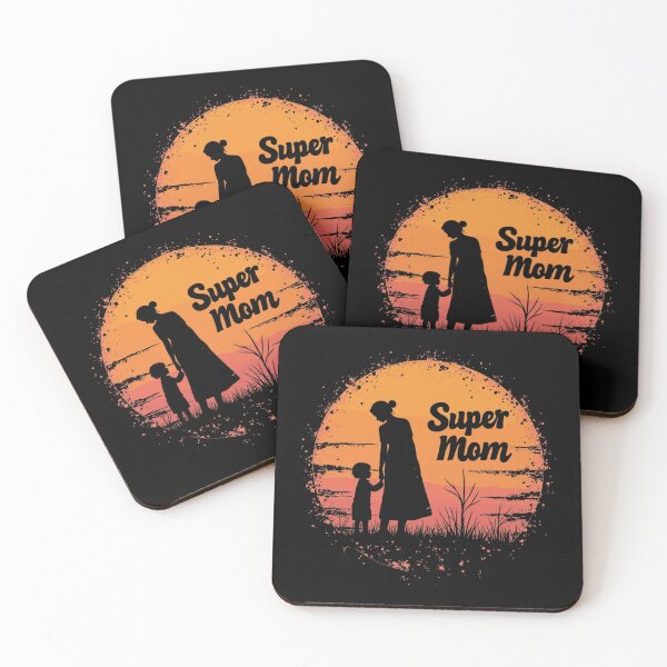 Item preview, Vintage Super Mom Silhouette Retro Sunset Poster designed and sold by M.Store.