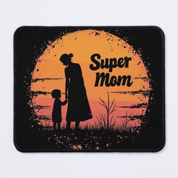 Item preview, Vintage Super Mom Silhouette Retro Sunset Poster designed and sold by M.Store.