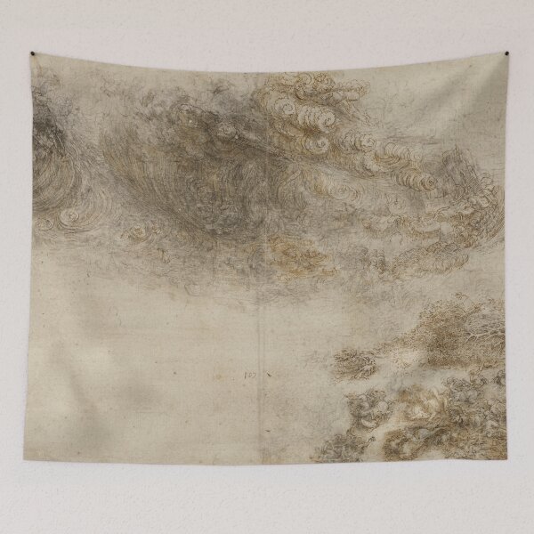Item preview, A Tempest by Leonardo da Vinci Renaissance Storm Drawing Fine Art Print designed and sold by artofuniverse.