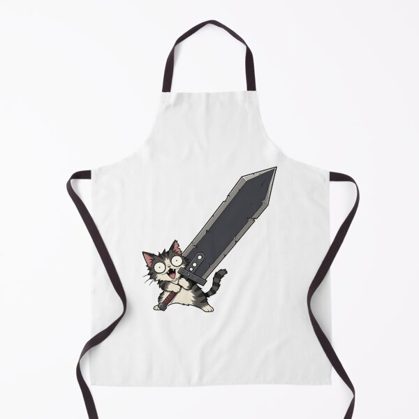 Item preview, Kawaii Warrior Cat – Mini Feline with a Much Too Big Sword designed and sold by Anteverse.