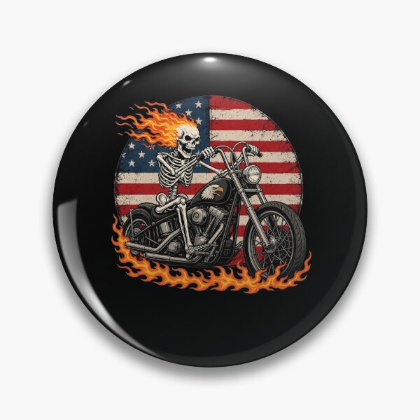 Item preview, Motorcycle Skeleton Biker 4th July American USA Flag Men designed and sold by clothesy7.